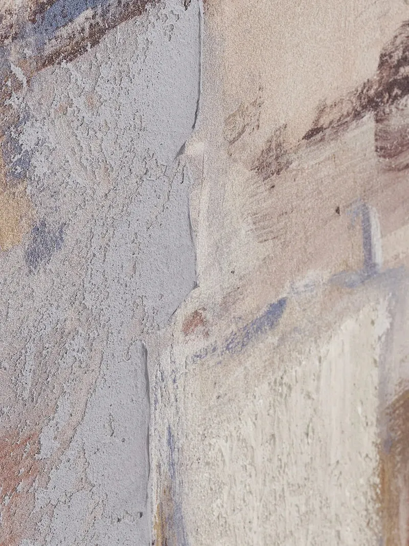 Inez Leinwandbild mit handbemalten Details, sandbeige