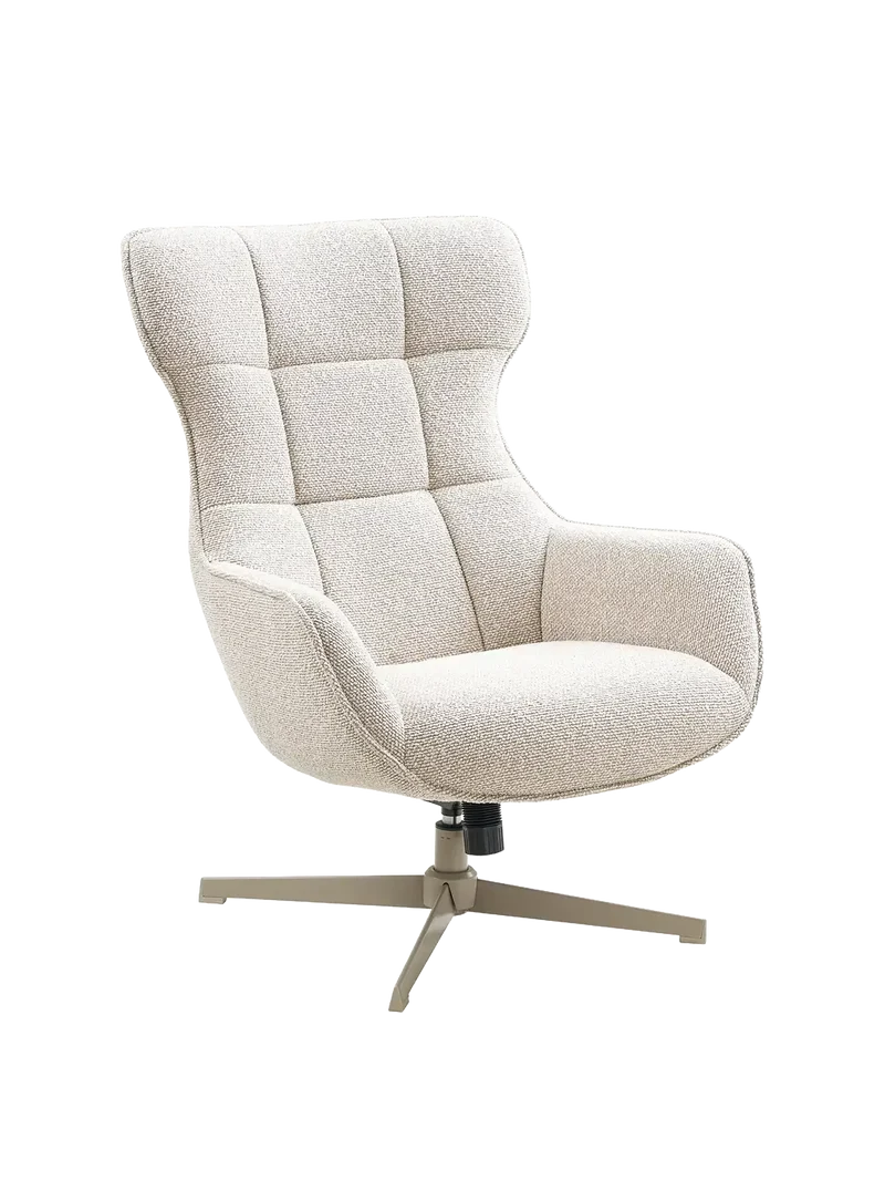Turin Loungesessel Stoff, natur, mit Drehfunktion