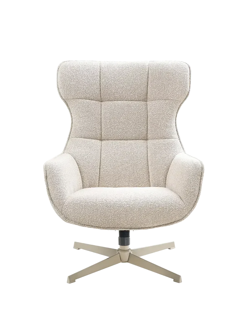 Turin Loungesessel Stoff, natur, mit Drehfunktion