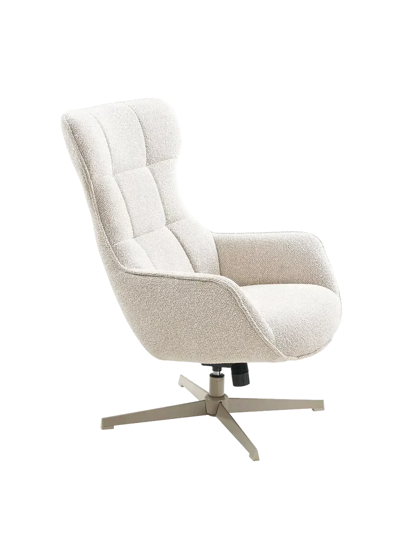 Turin Loungesessel Stoff, natur, mit Drehfunktion
