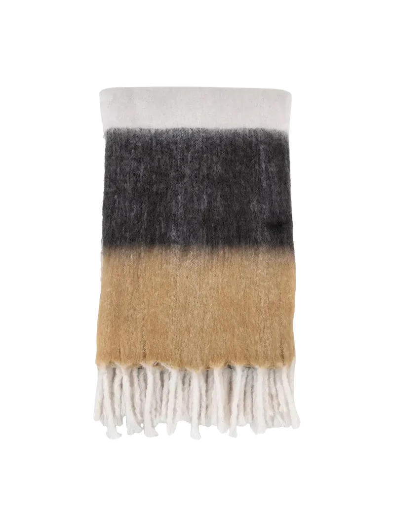 Sintra Plaid Acryl, schwarz/braun/weiß