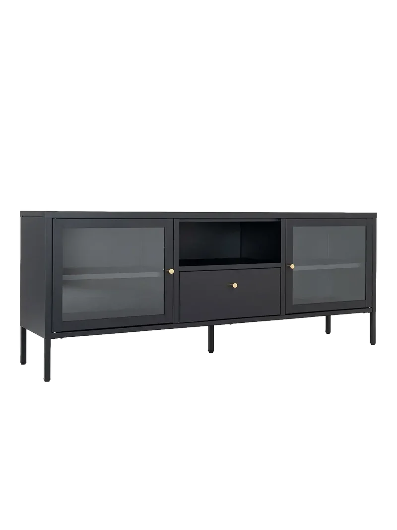 Dalby TV-Bank Stahl/Glas, schwarz