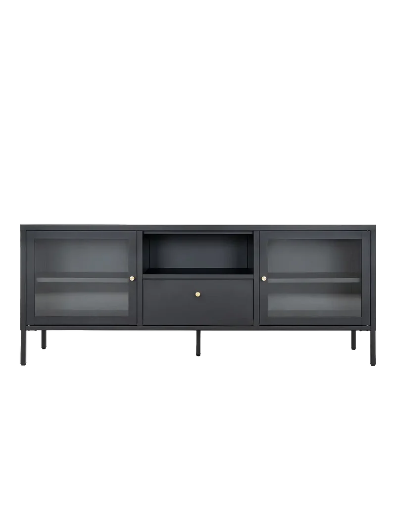 Dalby TV-Bank Stahl/Glas, schwarz