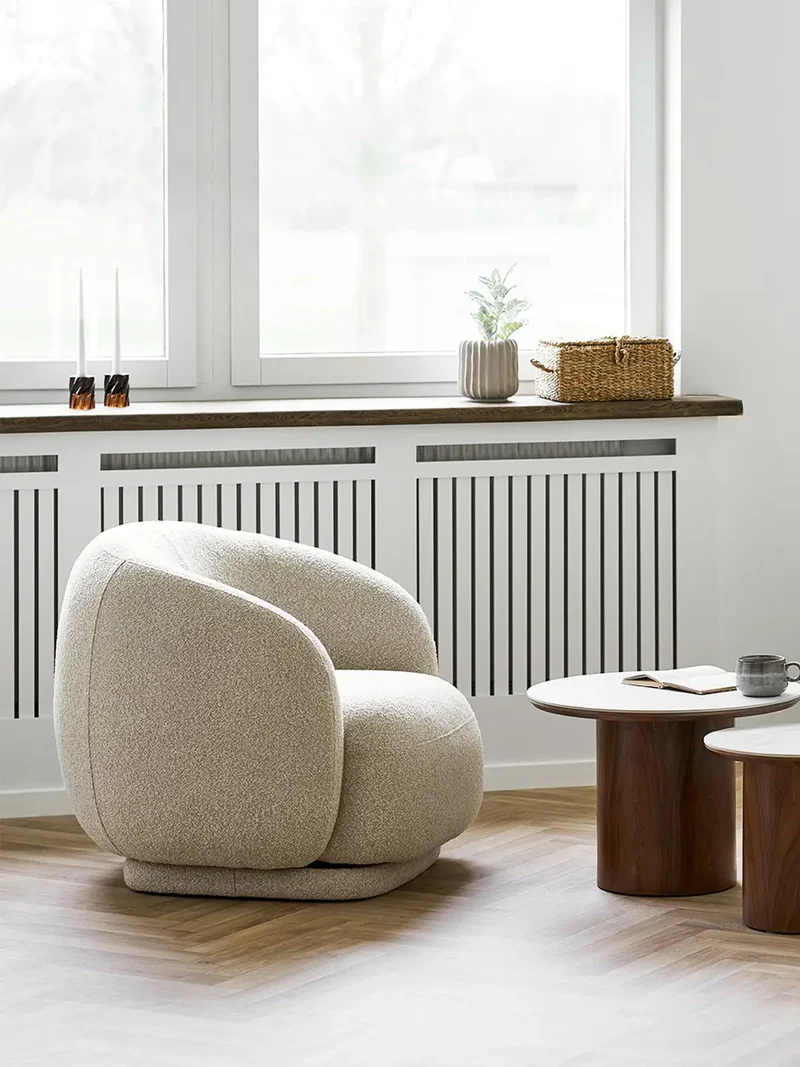 Hawkes Loungesessel sand, mit Drehfunktion