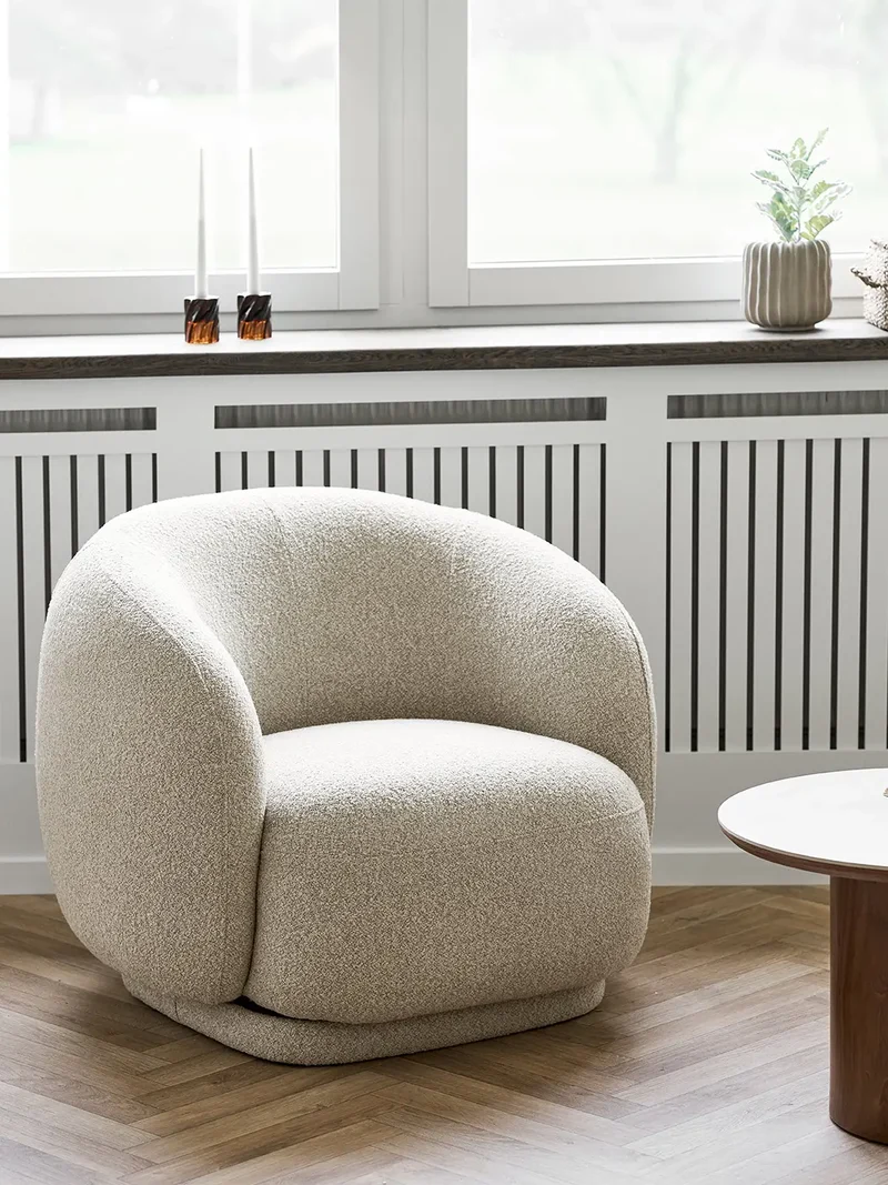 Hawkes Loungesessel sand, mit Drehfunktion