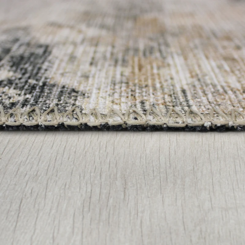 Waschbarer Flachgewebe-Teppich · Abstrakt Gelb-Natur