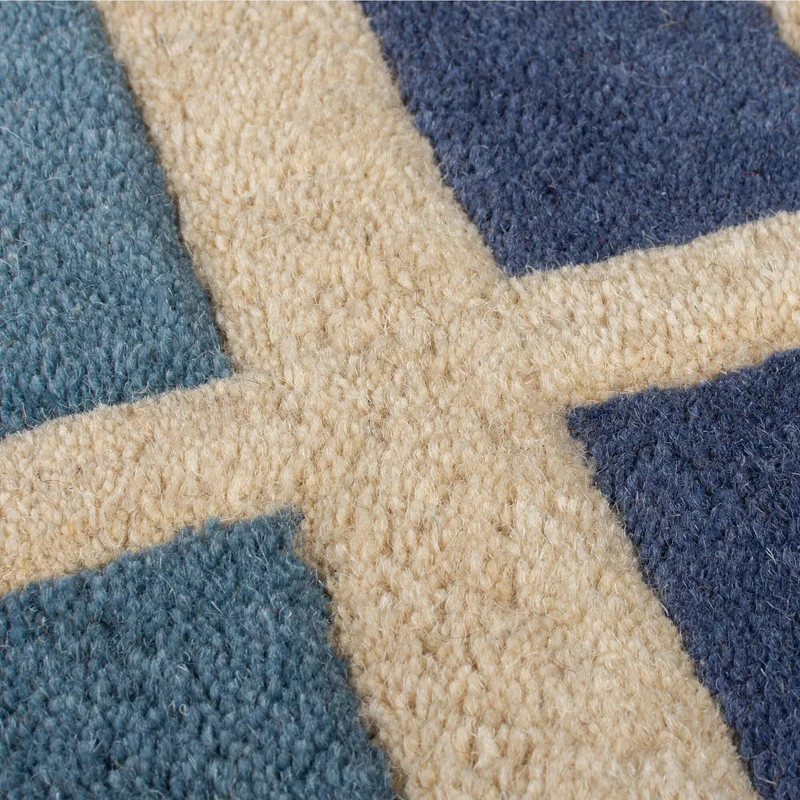 Wollteppich Geometrisch, Retro-Stil, Wohnzimmer