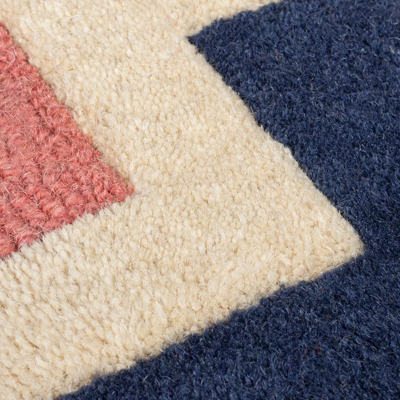 Wollteppich Geometrisch, Retro-Stil, Wohnzimmer