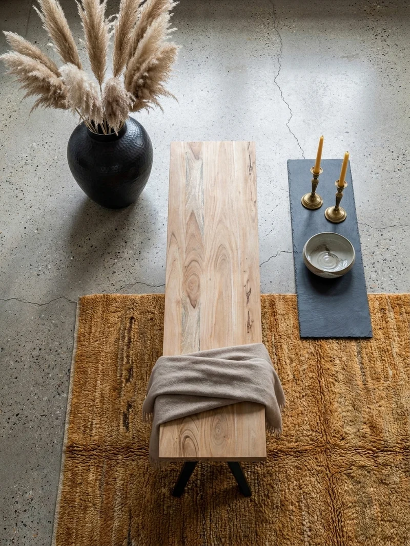 Esszimmerbank Massivholz Metall Loft-Stil