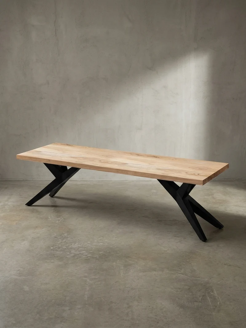 Esszimmerbank Massivholz Metall Loft-Stil