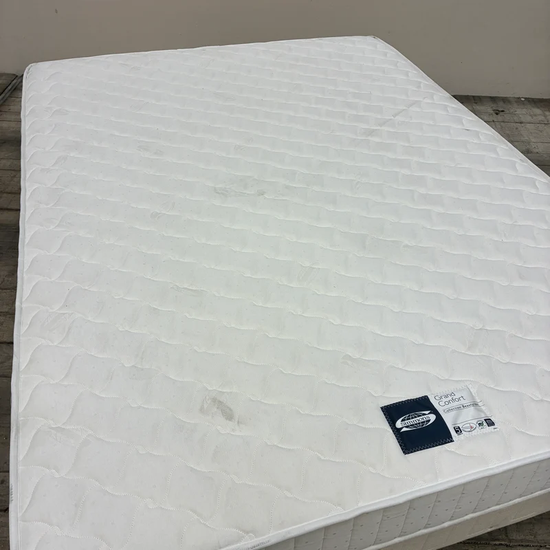 Boxspringbett inklusive Matratze 150x200 Polsterbett Creme Gebraucht