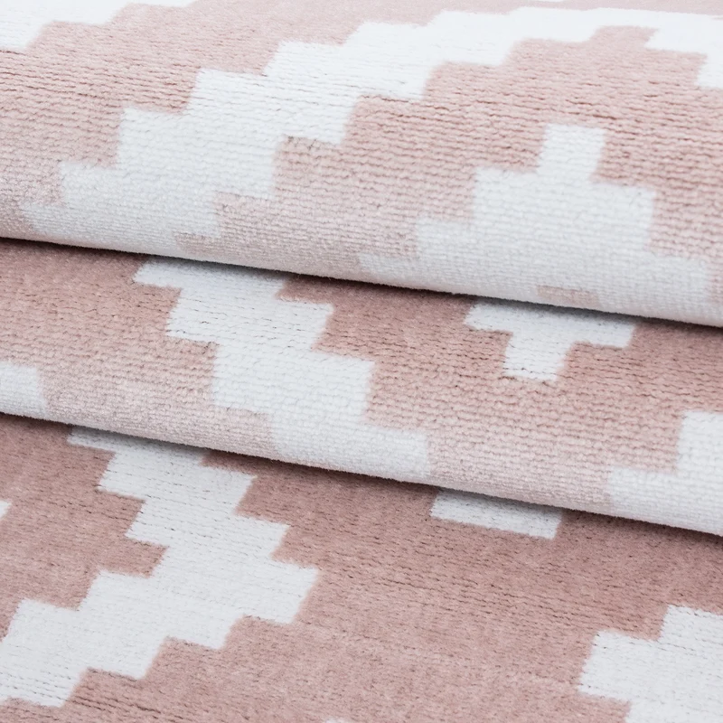 Kurzflor-Teppich Geometrisch – Waschbar & Strapazierfähig | Heatset-Veredelung für Wolloptik