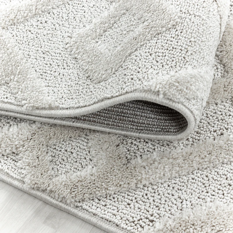 3D Hochflor-Teppich Labyrinth-Muster – Waschbar | Hoch-Tief-Effekt | 2,00 cm Florhöhe für Wohlfühlambiente