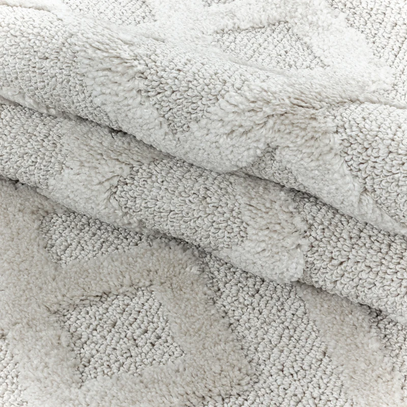 3D Hochflor-Teppich Labyrinth-Muster – Waschbar | Hoch-Tief-Effekt | 2,00 cm Florhöhe für Wohlfühlambiente
