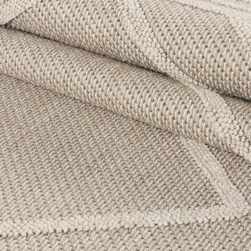 Outdoor-Teppich Diagonales Linienmuster – Waschbar | Geometrischer Boho für Balkon
