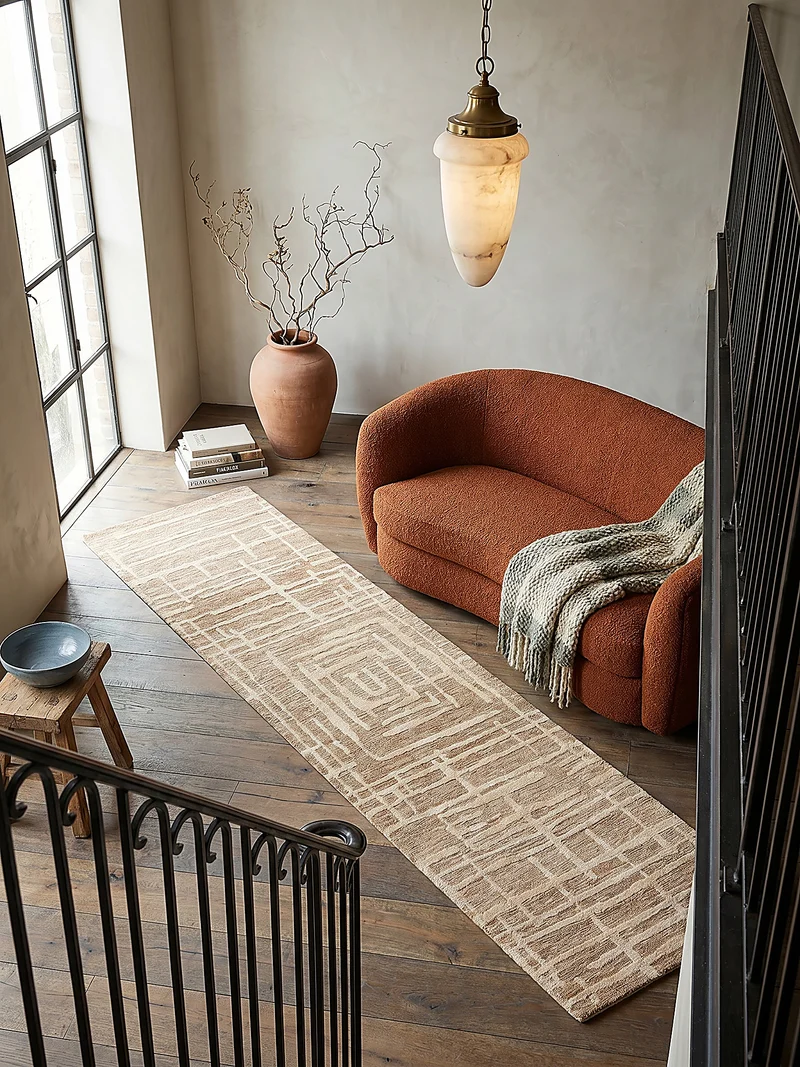 Teppich Kurzflor Labyrinth Muster, Geometrisch, Wohnzimmer