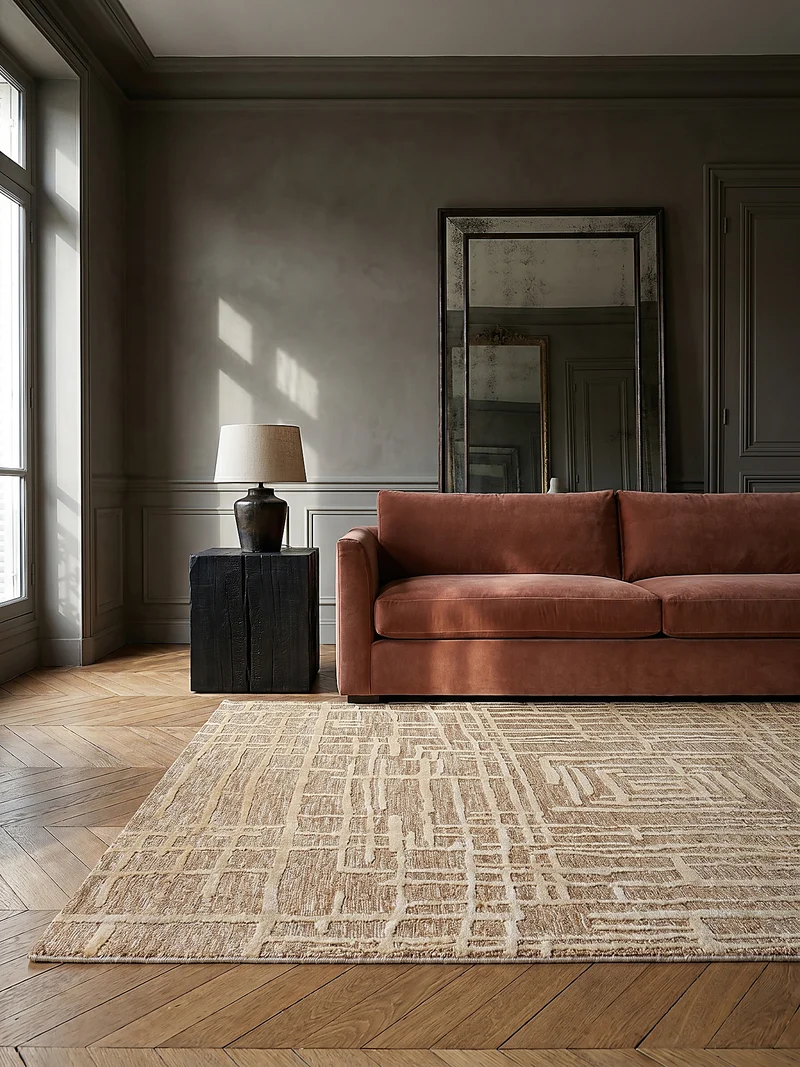 Teppich Kurzflor Labyrinth Muster, Geometrisch, Wohnzimmer