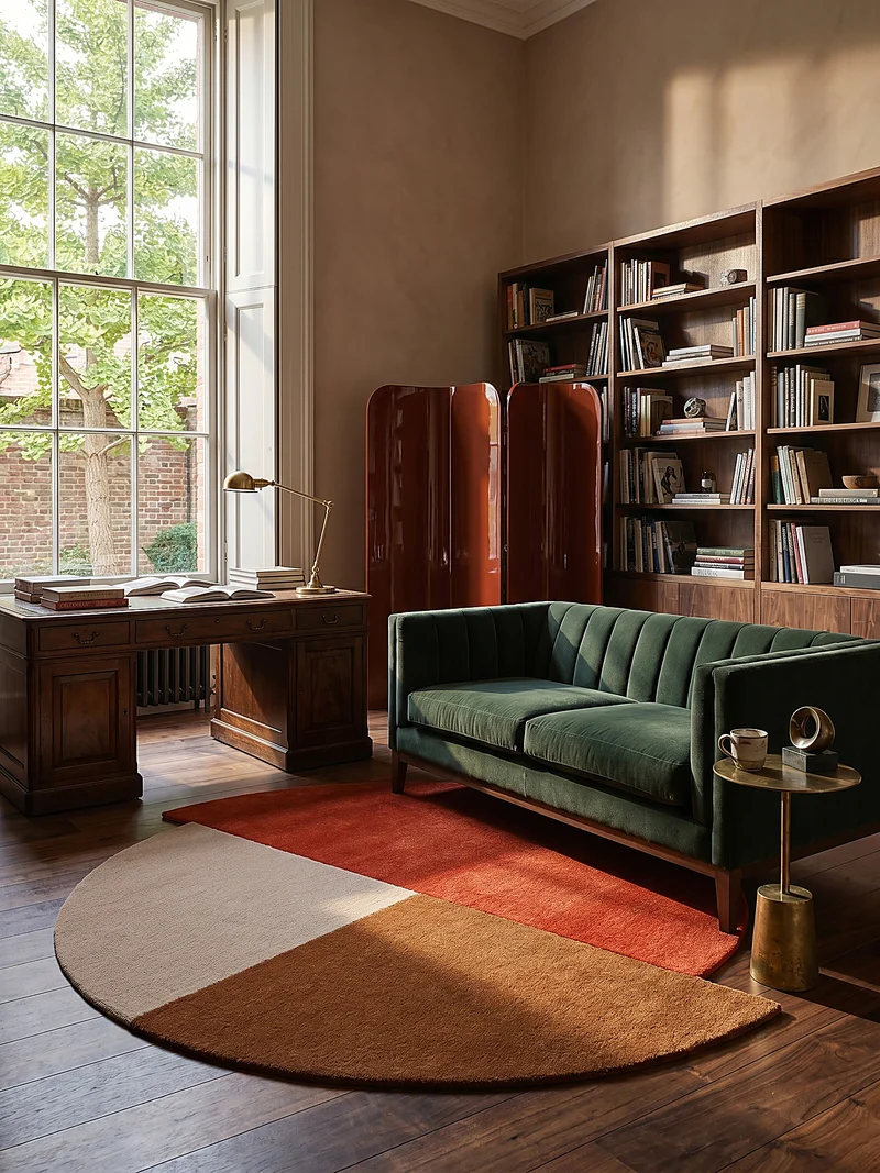 Wollteppich Segment Muster, Geometrisch, Wohnzimmer