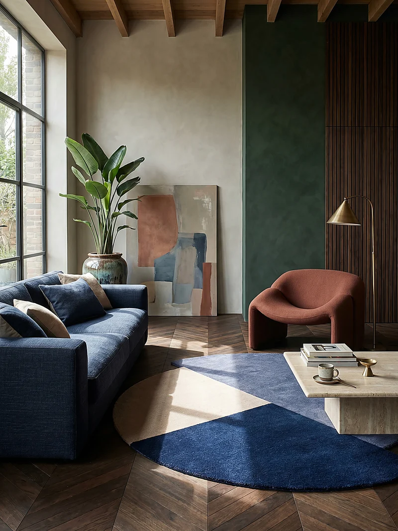 Wollteppich Segment Muster, Geometrisch, Wohnzimmer