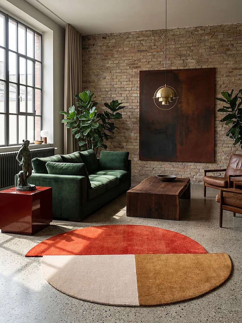 Wollteppich Segment Muster, Geometrisch, Wohnzimmer