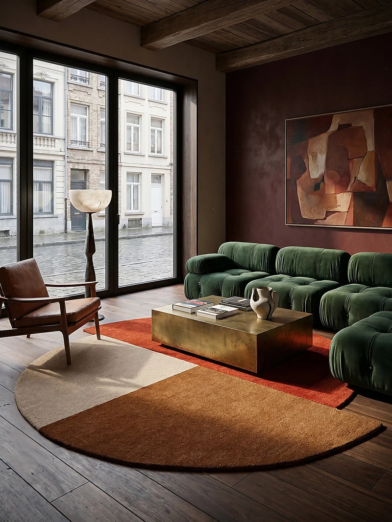 Wollteppich Segment Muster, Geometrisch, Wohnzimmer