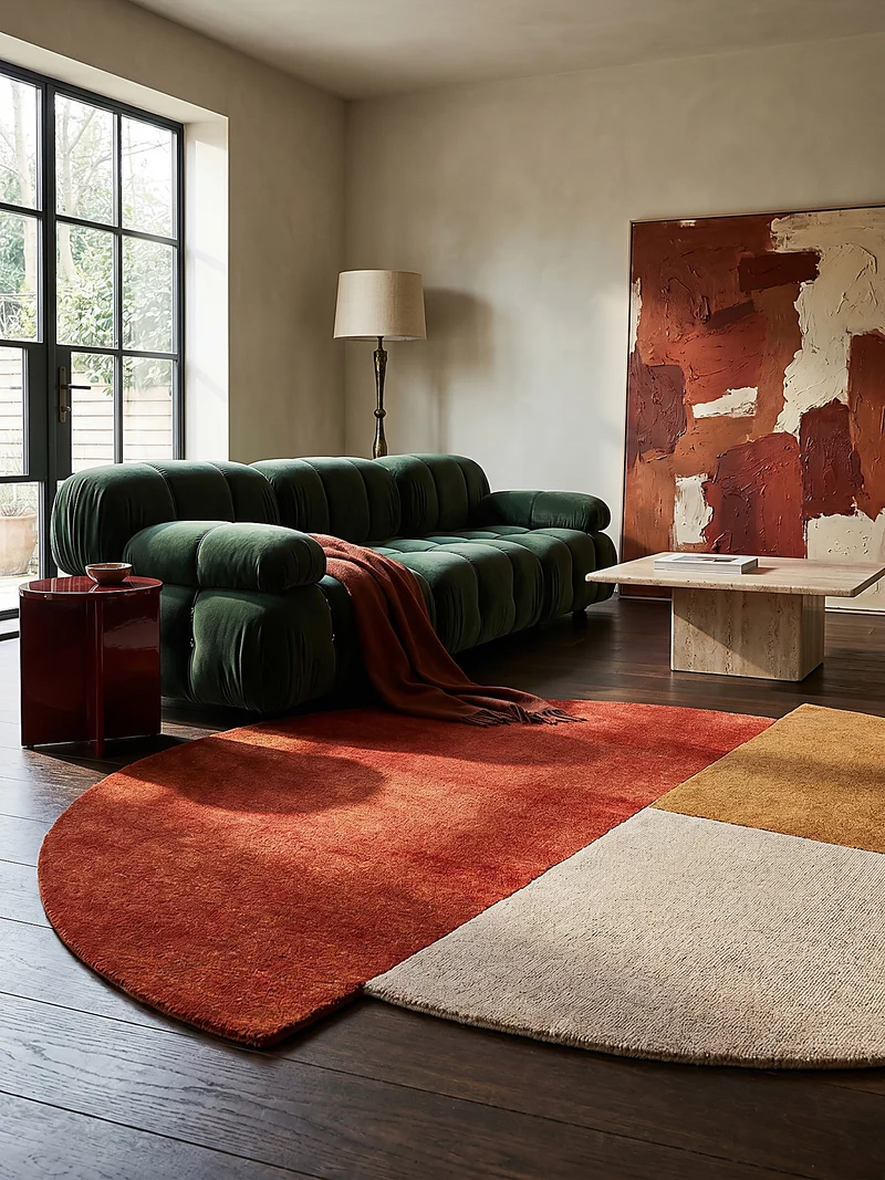 Wollteppich Segment Muster, Geometrisch, Wohnzimmer