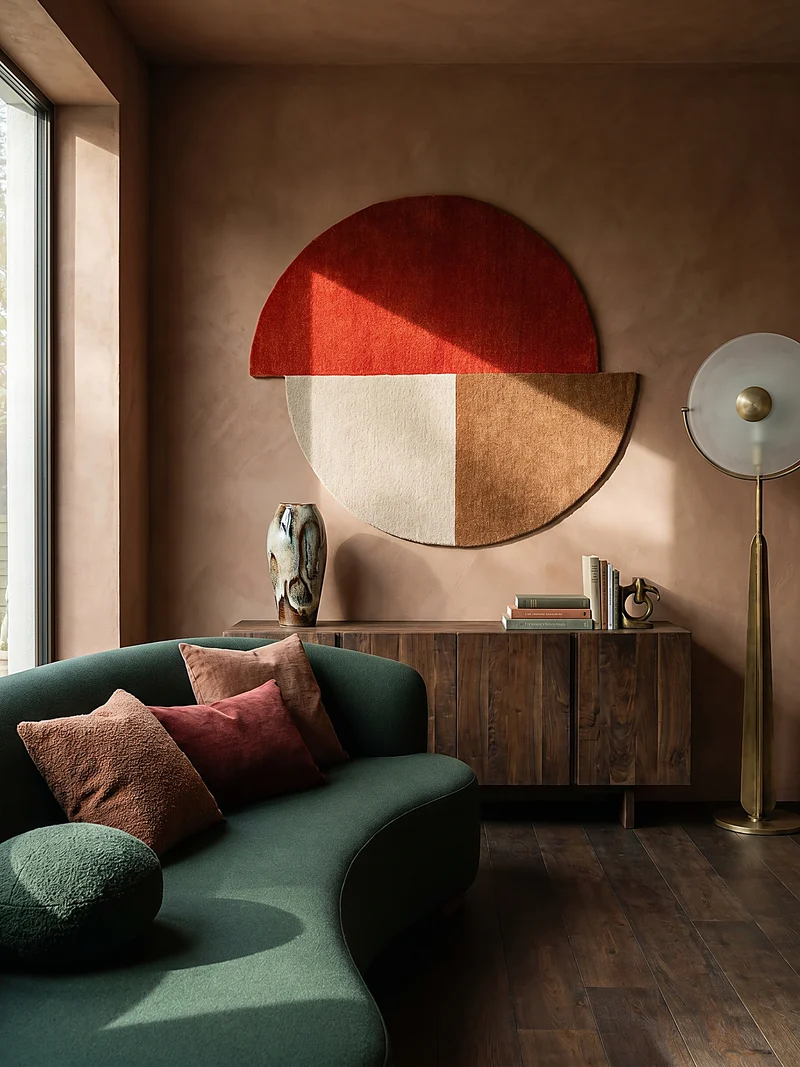 Wollteppich Segment Muster, Geometrisch, Wohnzimmer