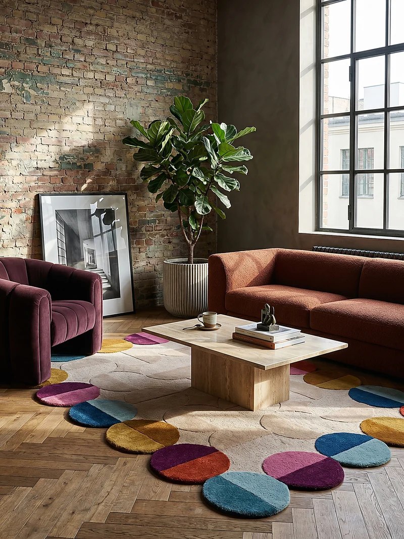 Wollteppich Scallop Muster, Geometrisch, Wohnzimmer