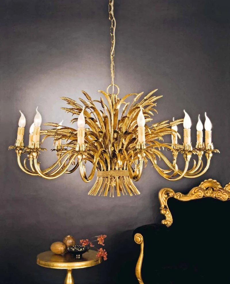 Casa Padrino Barock Kronleuchter Gold Ø 110 x H. 65 cm 12-flammig - Handgefertigte Leuchte aus Italien - Barock Leuchten