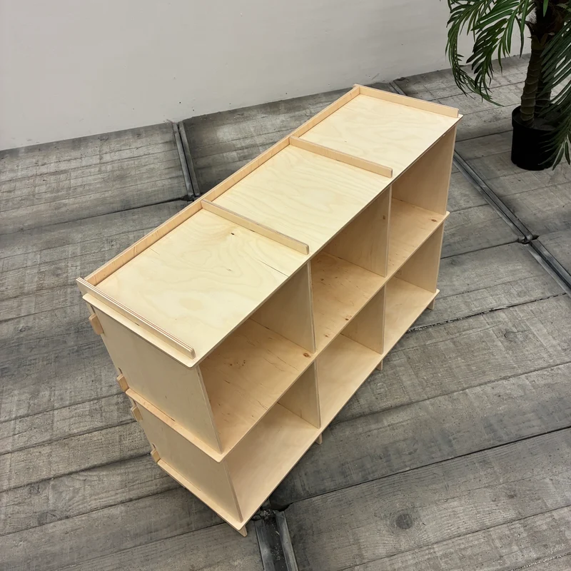 KidsDepot Kinder-Standregal Würfelregal 6 Fächer Holz Natur Regal