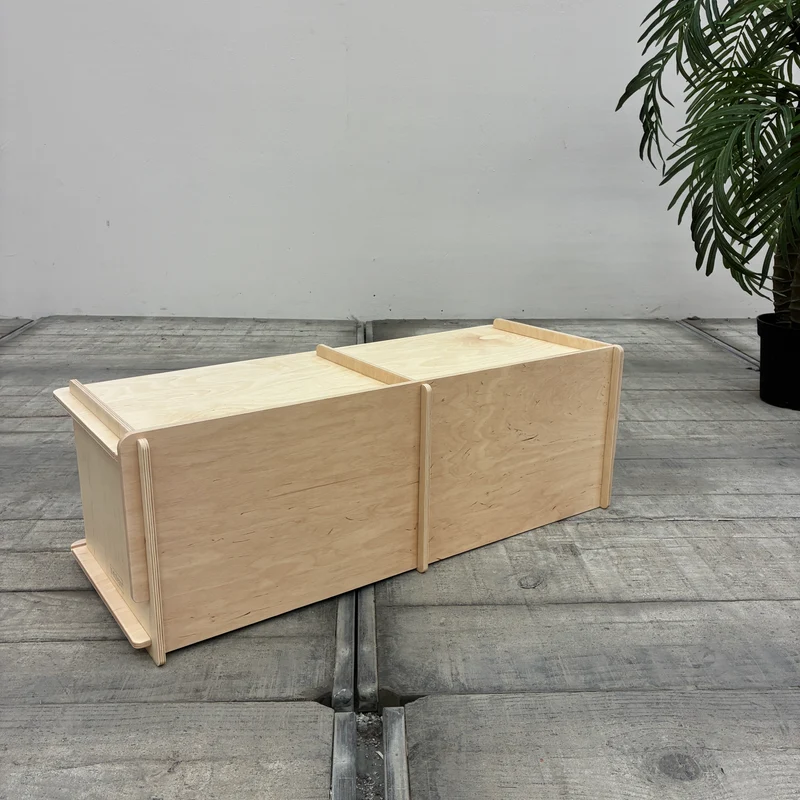 KidsDepot Easylick Kinder-Schuhbank Marseille Sitzbank Holz Natur Schiebetür