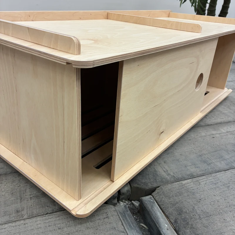 KidsDepot Easylick Kinder-Schuhbank Marseille Sitzbank Holz Natur Schiebetür