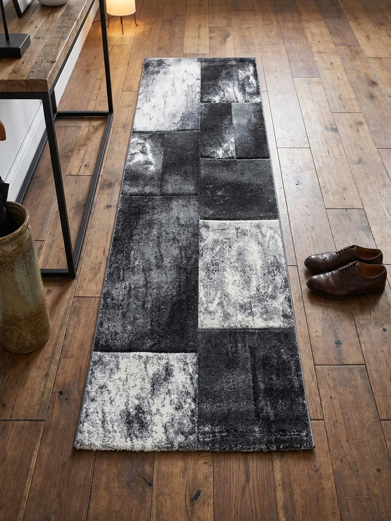 Kurzflor-Teppich Mosaik-Karo – Waschbar | Patchwork-Optik | 246k Noppen pro m² für Langlebigkeit