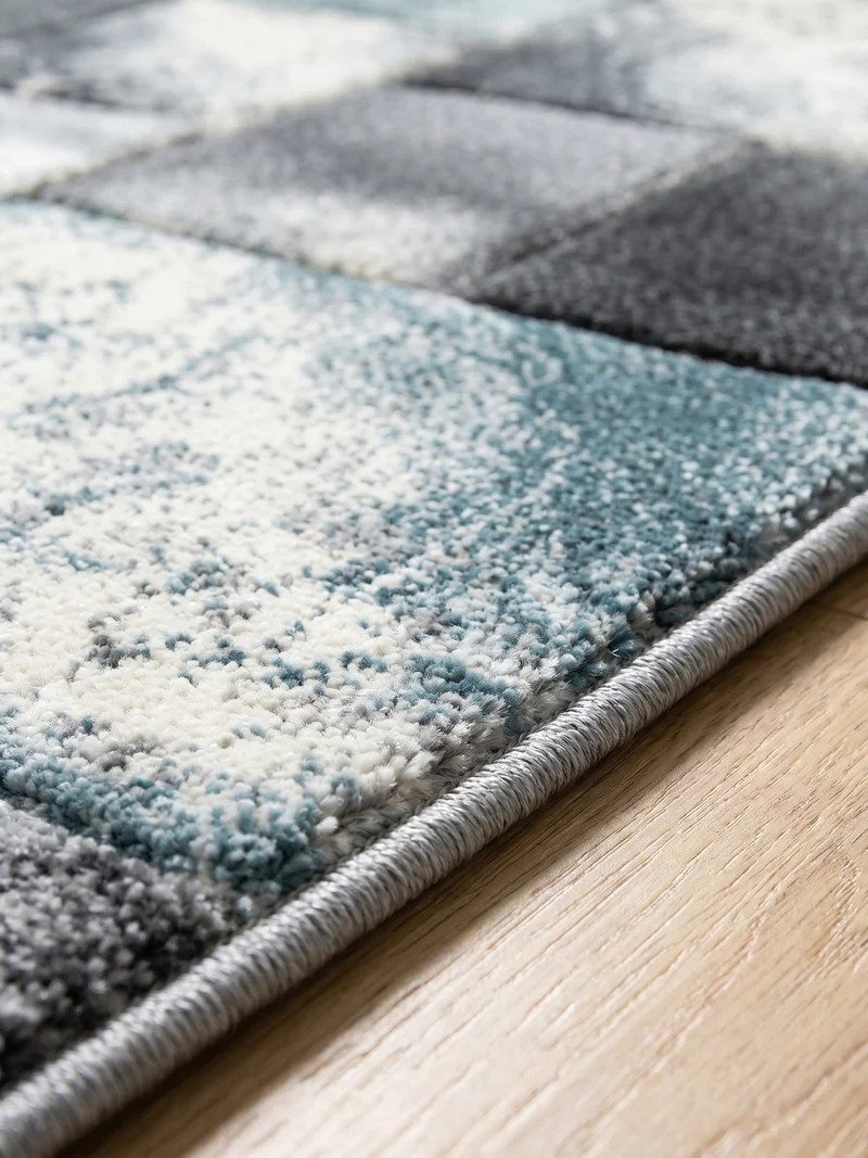 Kurzflor-Teppich Mosaik-Karo – Waschbar | Patchwork-Optik | 246k Noppen pro m² für Langlebigkeit