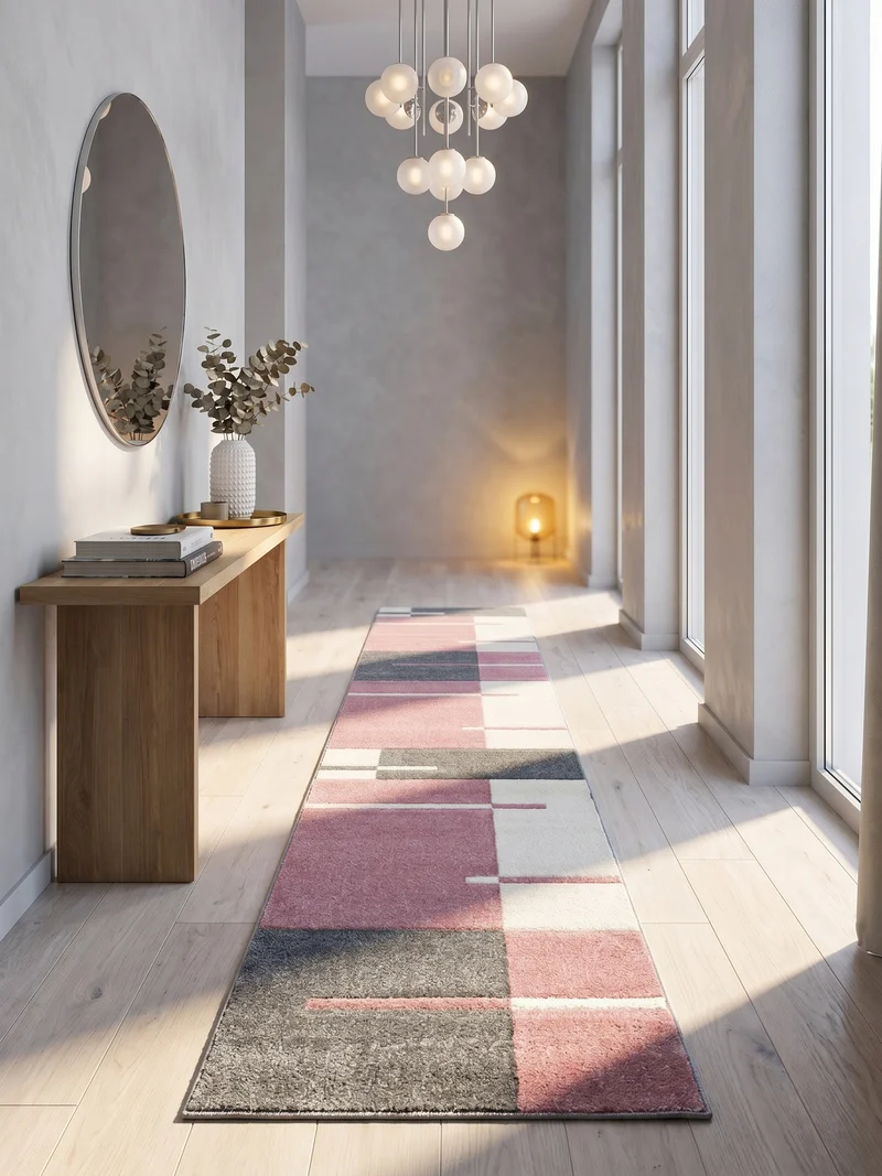Kurzflor-Teppich Blockstreifen – Waschbar | Modernes Liniendesign | Handgearbeitete Konturen