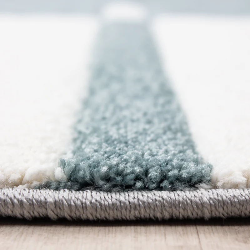 Kurzflor-Teppich Blockstreifen – Waschbar | Modernes Liniendesign | Handgearbeitete Konturen