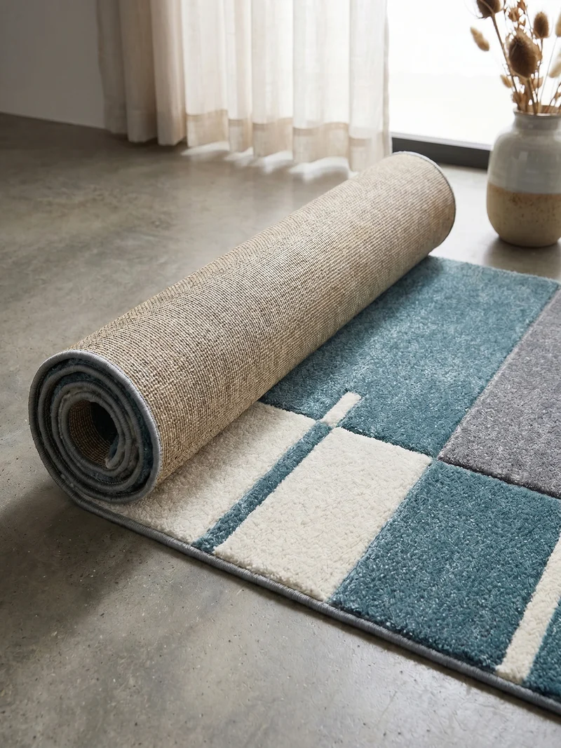 Kurzflor-Teppich Blockstreifen – Waschbar | Modernes Liniendesign | Handgearbeitete Konturen