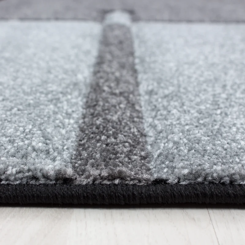 Kurzflor-Teppich Blockstreifen – Waschbar | Modernes Liniendesign | Handgearbeitete Konturen