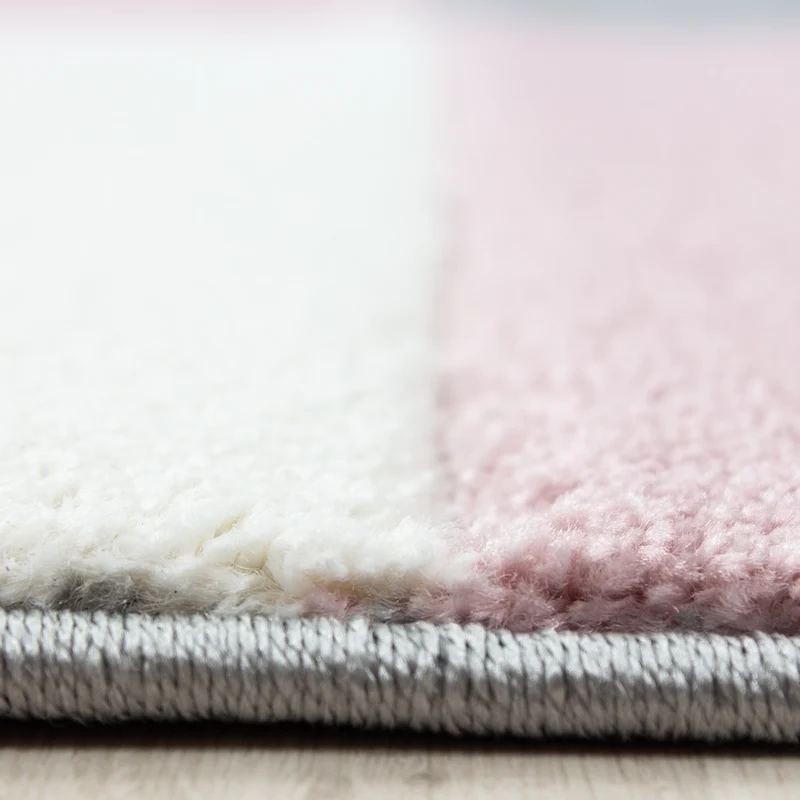 Kurzflor-Teppich Blockstreifen – Waschbar | Modernes Liniendesign | Handgearbeitete Konturen