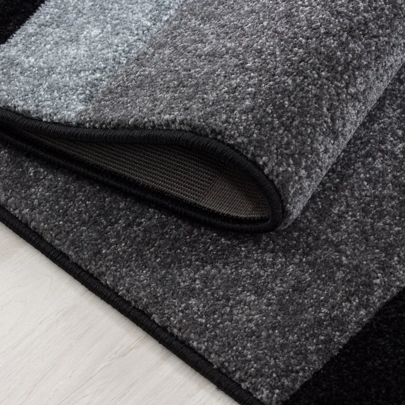 Kurzflor-Teppich Blockstreifen – Waschbar | Modernes Liniendesign | Handgearbeitete Konturen