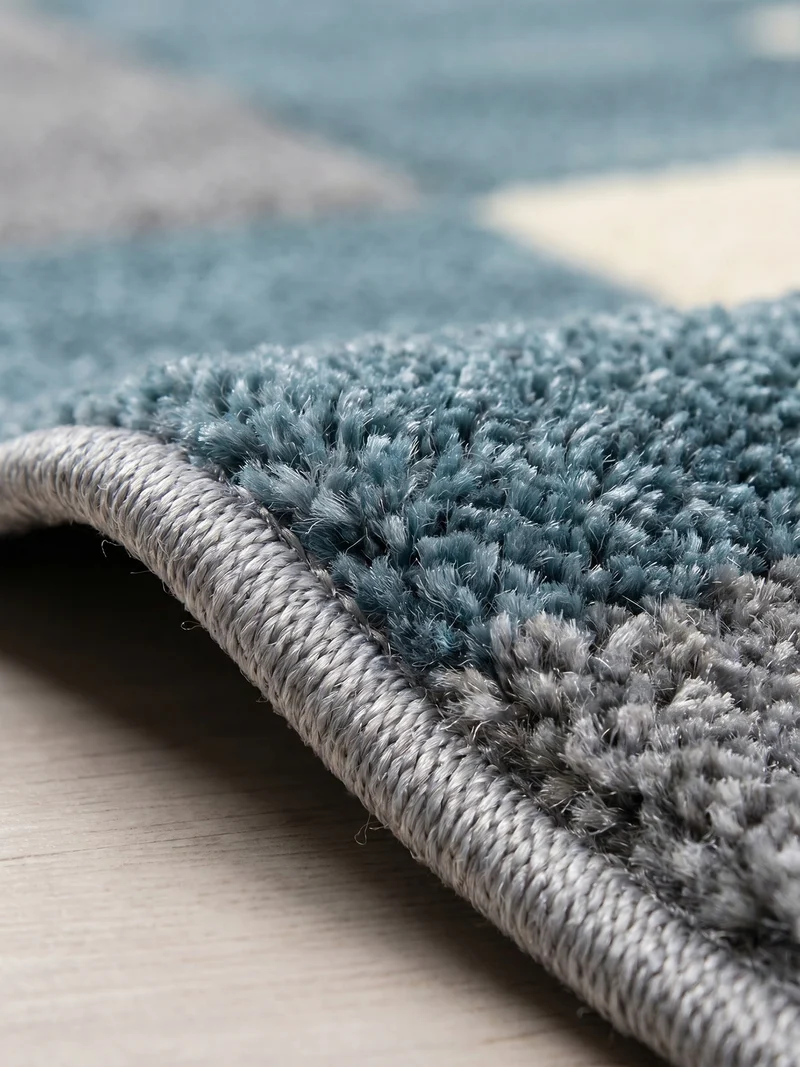 Kurzflor-Teppich Blockstreifen – Waschbar | Modernes Liniendesign | Handgearbeitete Konturen