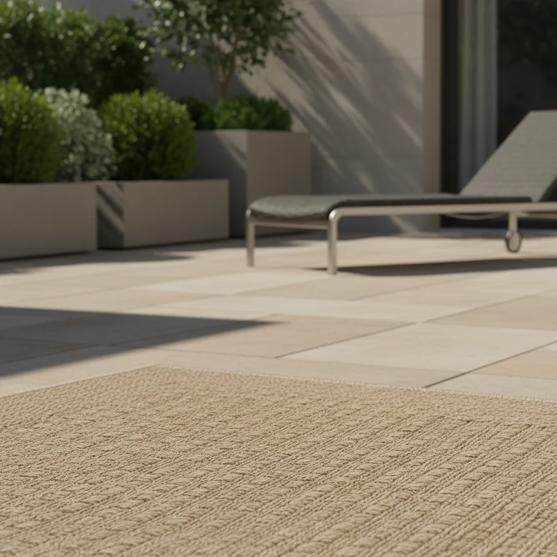 Outdoor-Teppich Feinstrick-Struktur – Waschbar | Dezente Weboptik für Terrasse
