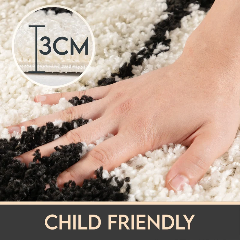 Kinderteppich Hochflor Fußball – Waschbar für Kinderzimmer