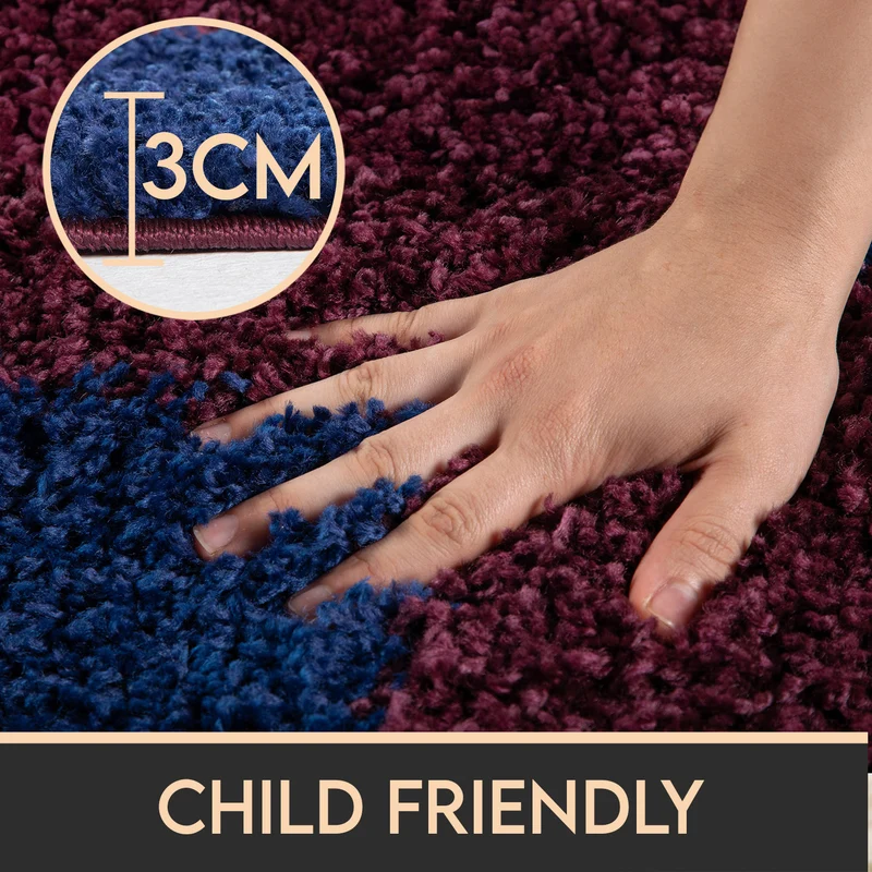Kinderteppich Hochflor Fußball – Waschbar für Kinderzimmer