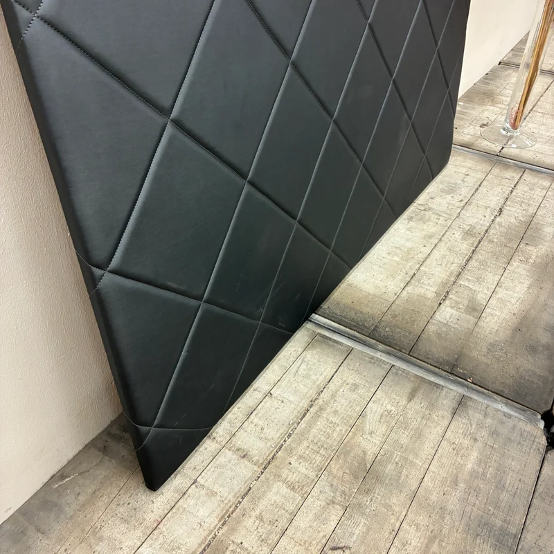 Bett Kopfteil Wandpaneel Rautensteppung Kunstleder Schwarz Gebraucht