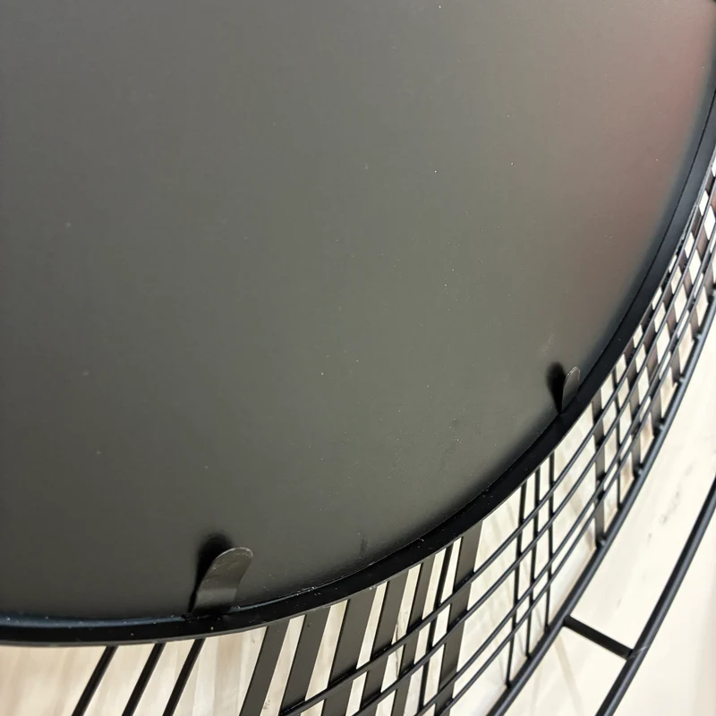 PTMD Wandspiegel Indivo Rund Metall Schwarz 90cm Gitteroptik Spiegel