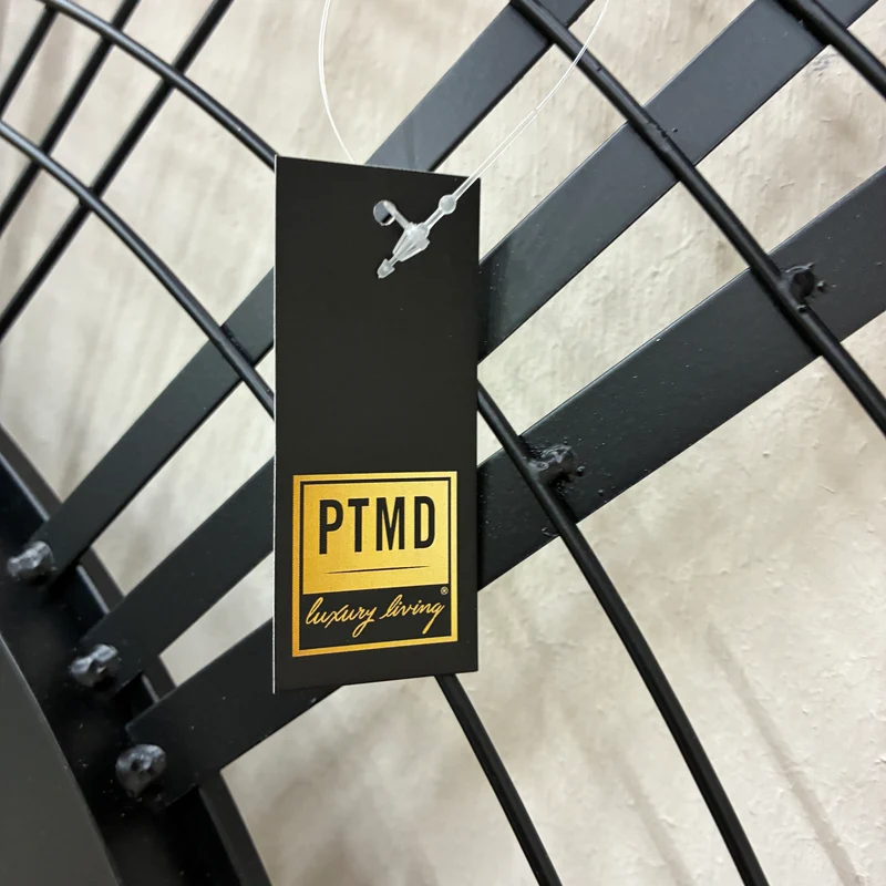 PTMD Wandspiegel Indivo Rund Metall Schwarz 90cm Gitteroptik Spiegel