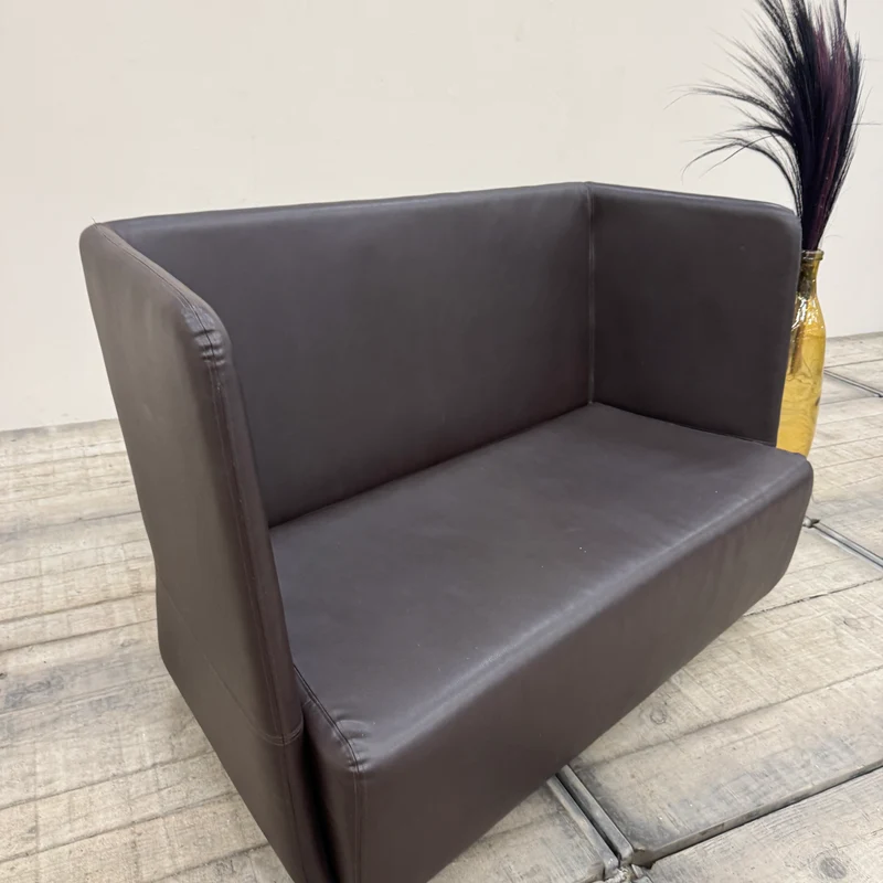 Softline Basket Sofa 2-Sitzer Dunkelbraun Leder Design Couch Gebraucht