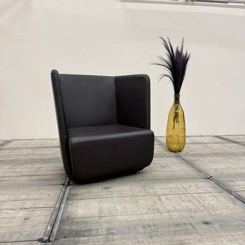 Softline Basket Sessel 2-Sitzer Dunkelbraun Leder Design Loungesessel Gebraucht