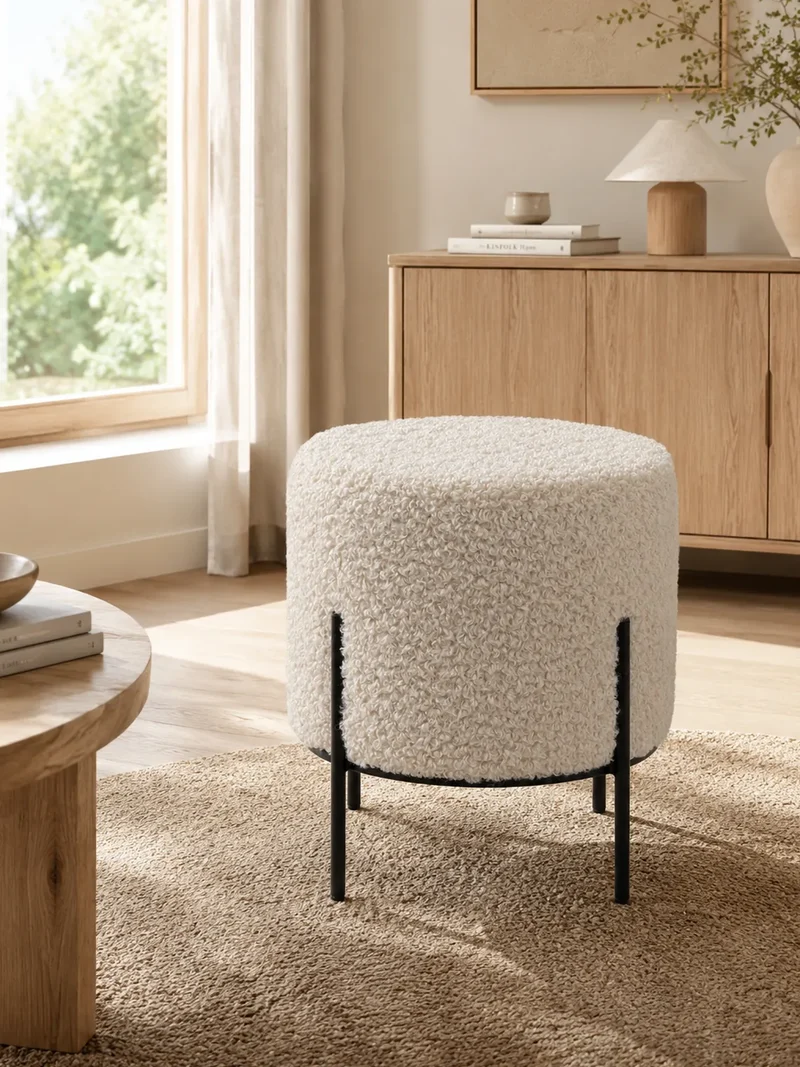 Alford Pouf Kunstfell, graubraun